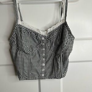 Sim Sam Women’s Medium Corset Style Cropped Top Sleeveless Y2K Coquette New 4885